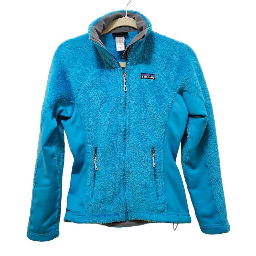 Patagonia Blue Tourquise XS W's Fuzzy fleece jacket. Polartec. Thermal Pro.‎